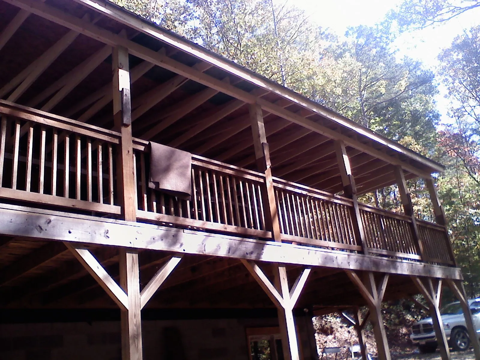 Timber framing under a new elevated porch and deck — Roof Leak Repair in Tallahassee by Roofing Brothers
